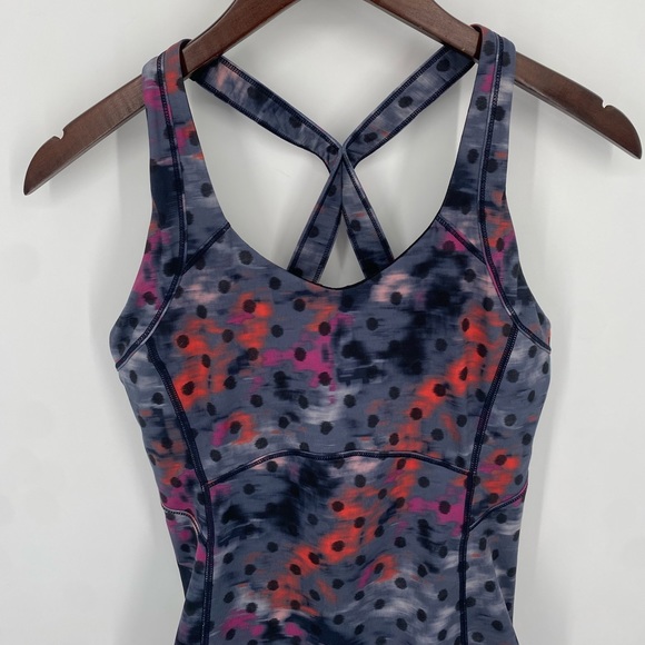 Lululemon Kanto Catch Me Tank Top Windy Blooms Regal Plum Multi / Black Size 6 - Picture 3 of 10